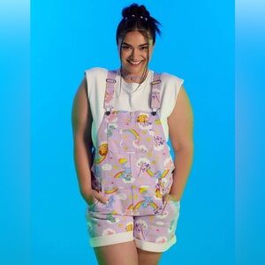 HOT TOPIC 🧸 lavender care bear overall shorts